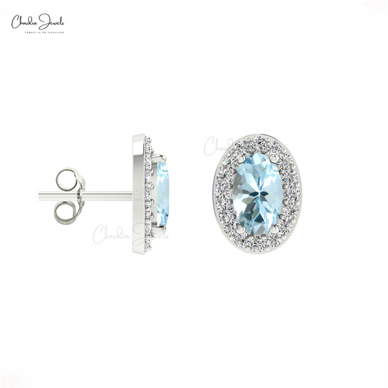 Aquamarine Stud Earrings