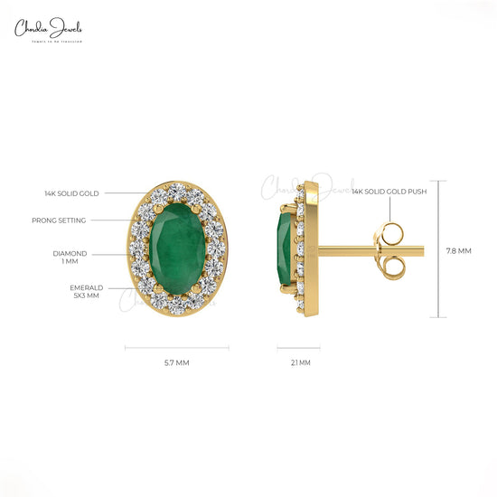 Celebrate your special moment with our oval emerald earrings.