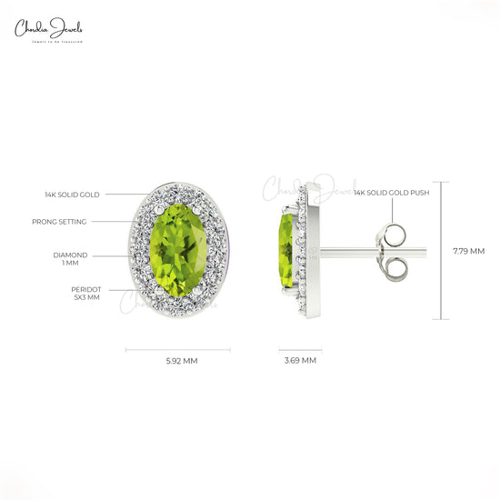 Natural Green Peridot Earrings