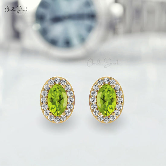 Natural Green Peridot Earrings