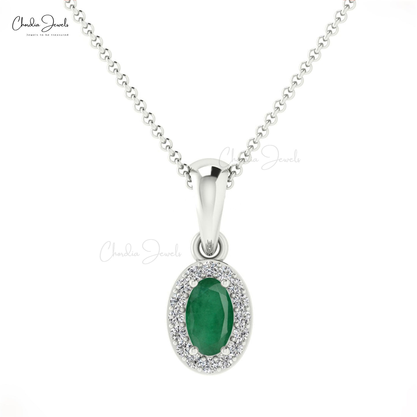 Buy Emerald Halo Pendant
