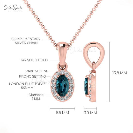 London Blue Topaz Pendant