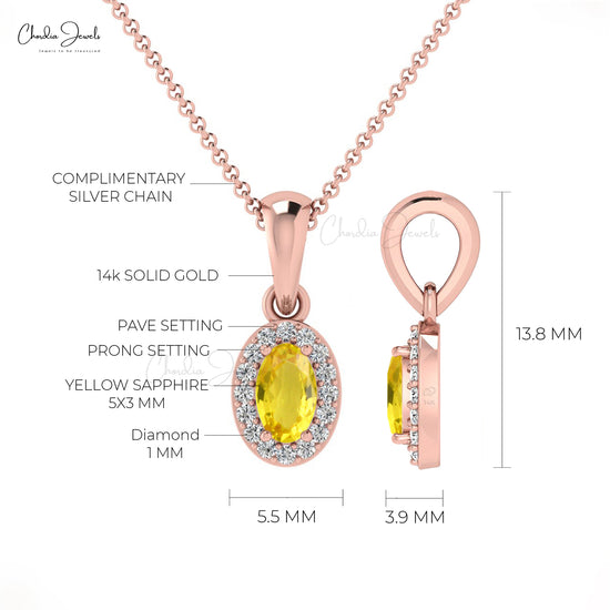 Genuine Yellow Sapphire Pendant