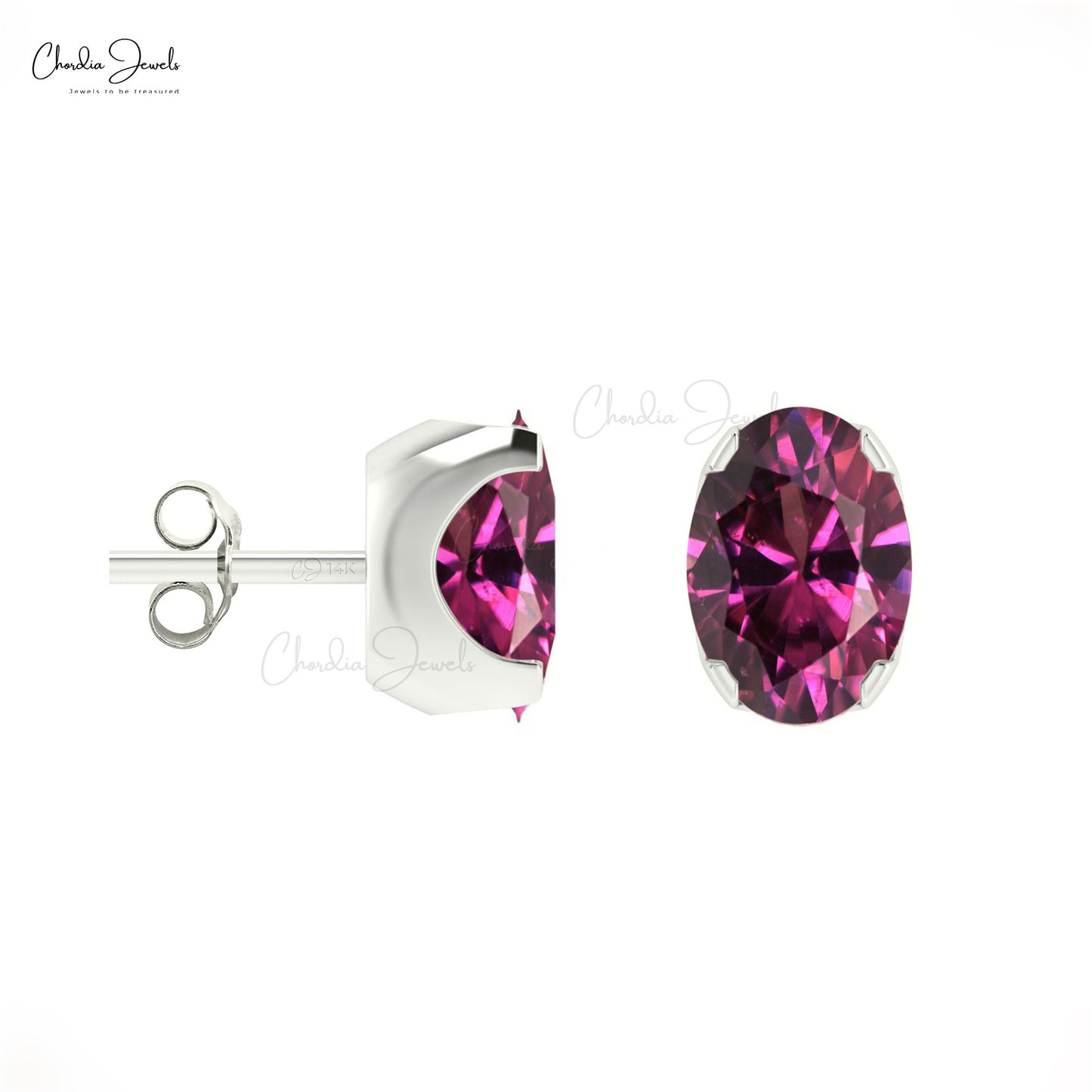 Oval Cut Gemstone Studs