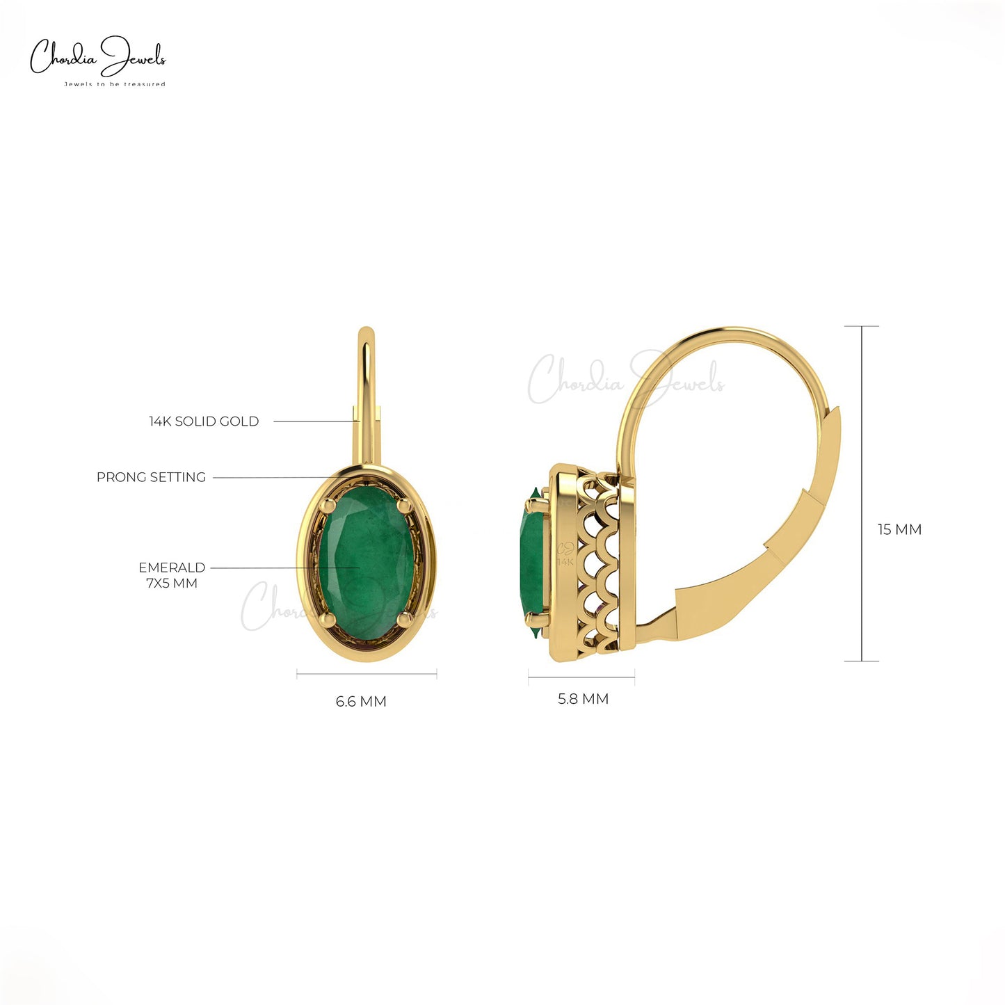 Enhance your personal style with our emerald earrings.