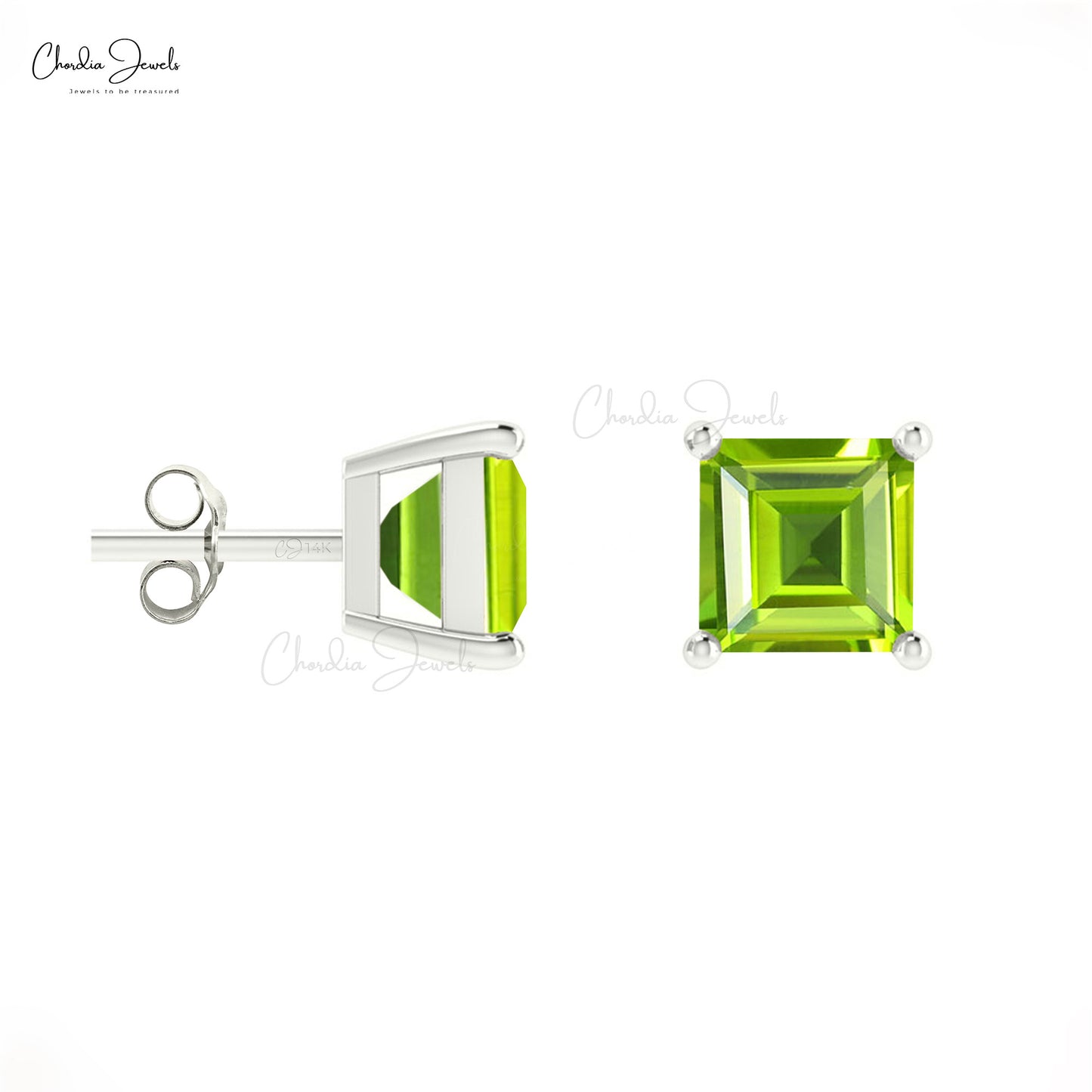 Square Cut Gemstone Earrings