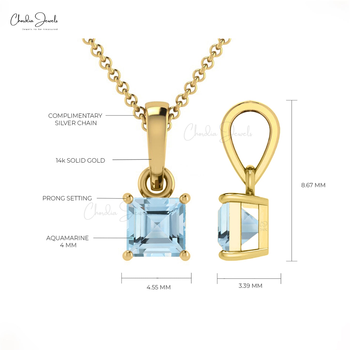 March Birthstone Pendant