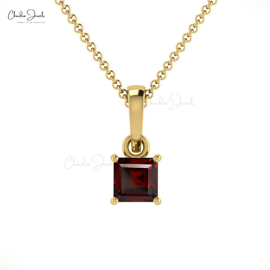 Garnet Gemstone in 14k Solid Gold Pendant Jewelry