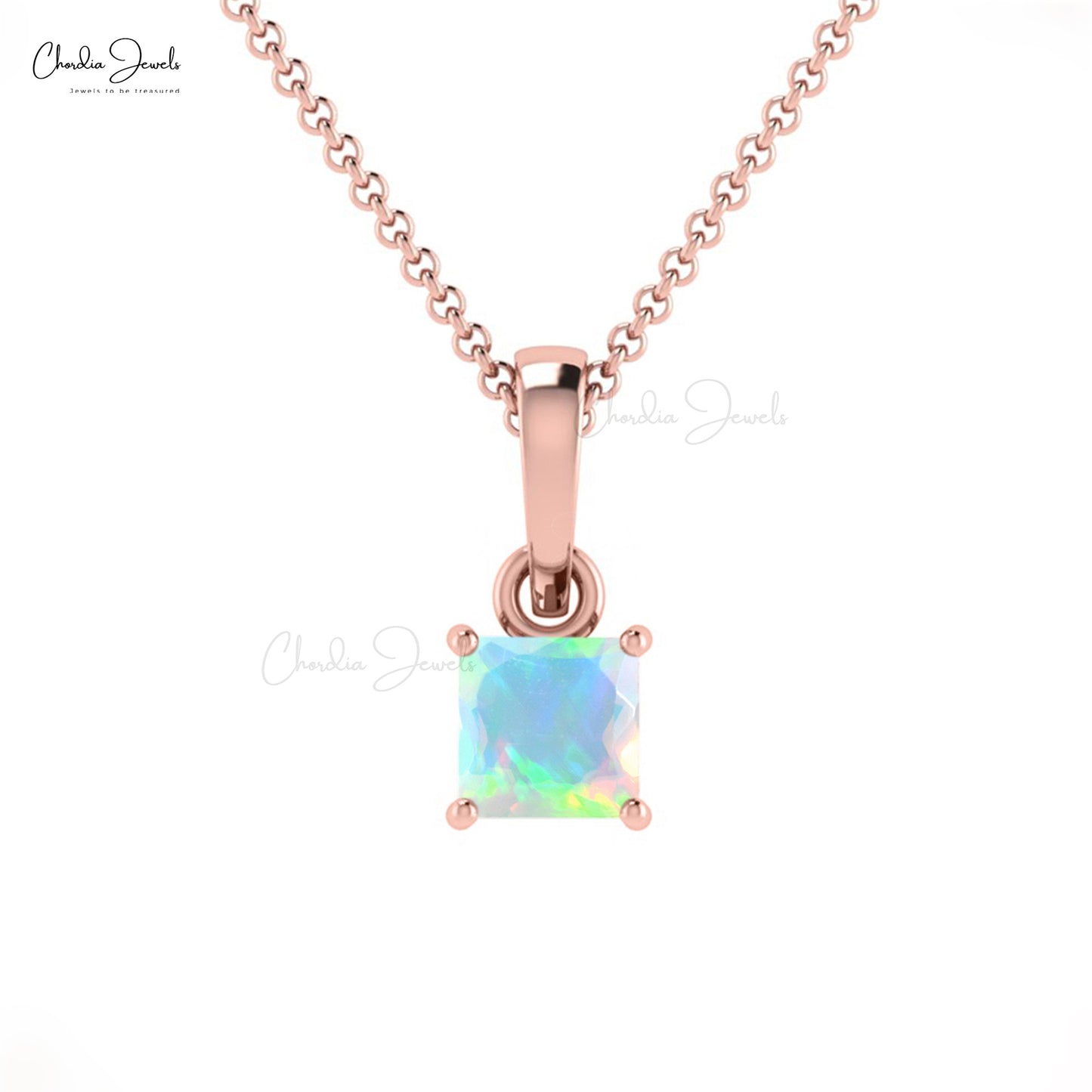 Authentic Ethiopian Fire Opal Pendant Necklace October Birthstone Gemstone Pendant in 14k Pure Gold Hallmarked Jewelry For Women