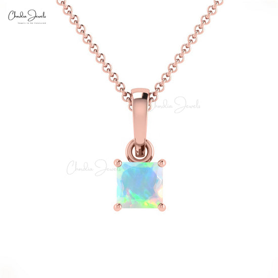 Load image into Gallery viewer, Authentic Ethiopian Fire Opal Pendant Necklace October Birthstone Gemstone Pendant in 14k Pure Gold Hallmarked Jewelry For Women
