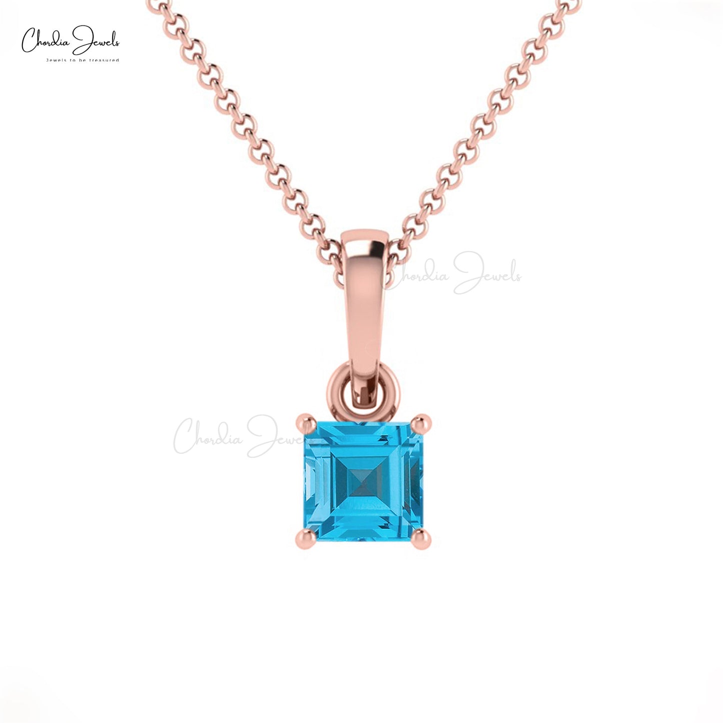 Swiss Blue Topaz Pendant