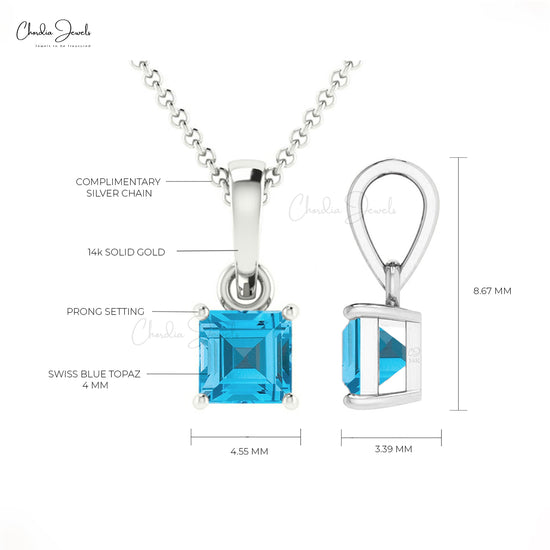 Swiss Blue Topaz Pendant