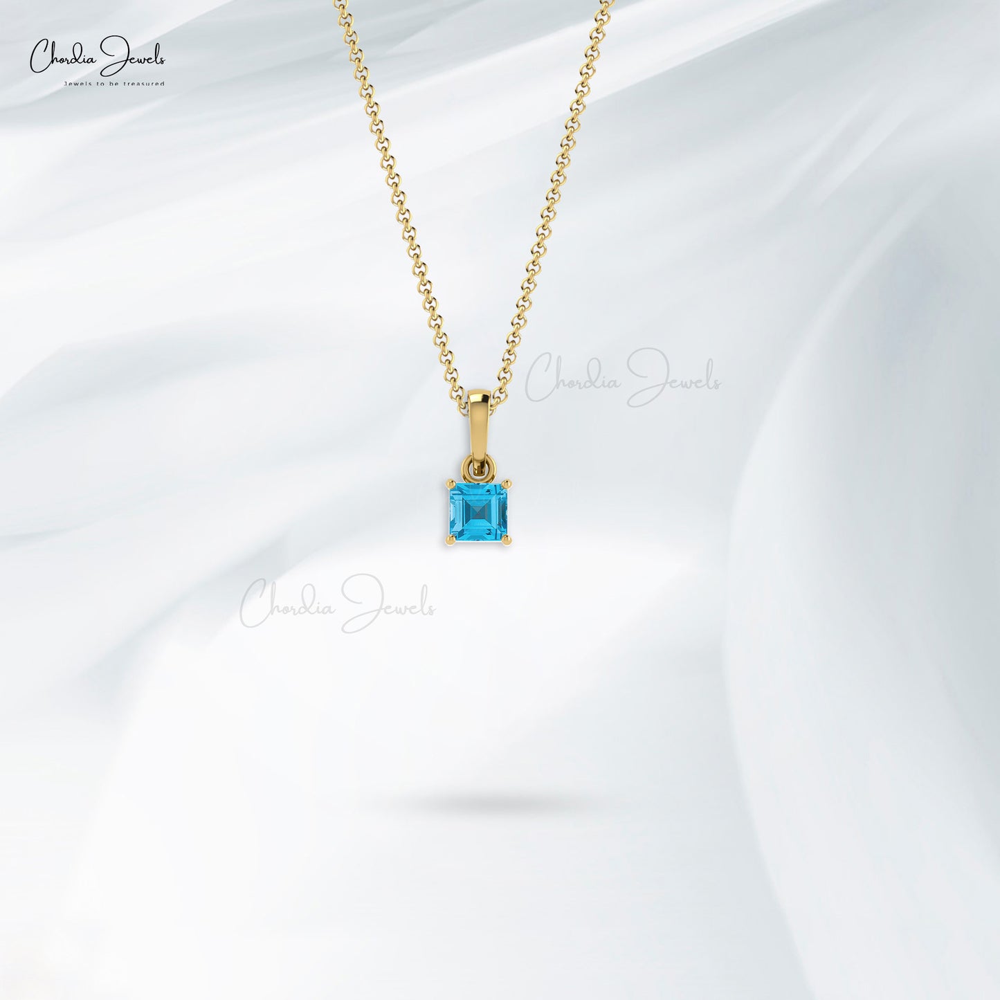 Swiss Blue Topaz Pendant