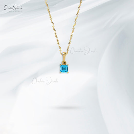 Swiss Blue Topaz Pendant