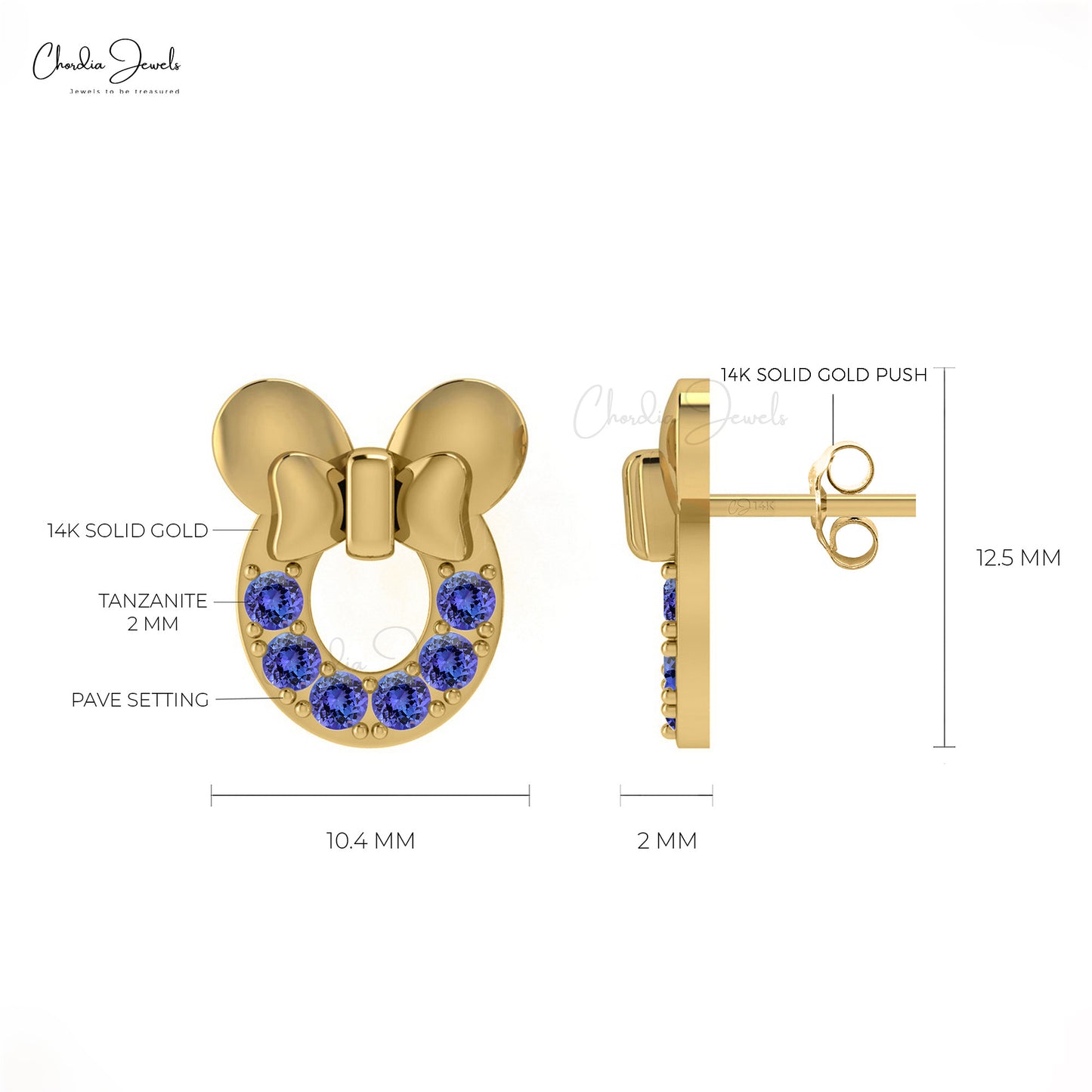 Tanzanite Gemstone Studs