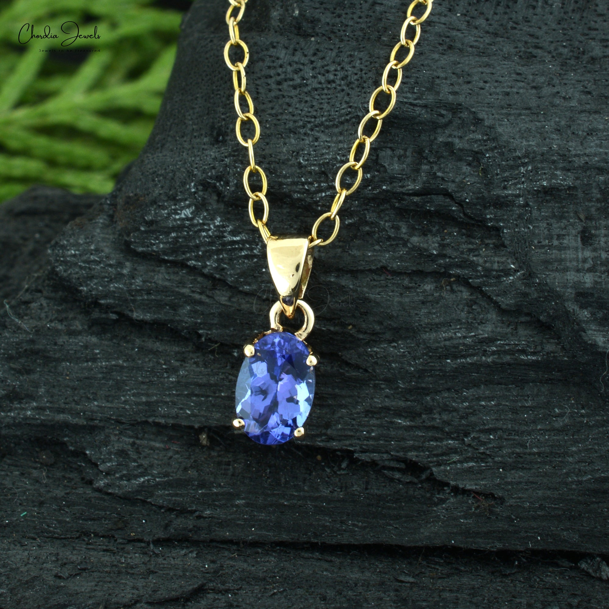 Buy Our Natural Tanzanite Pendant In 14k Gold Chordia Jewels