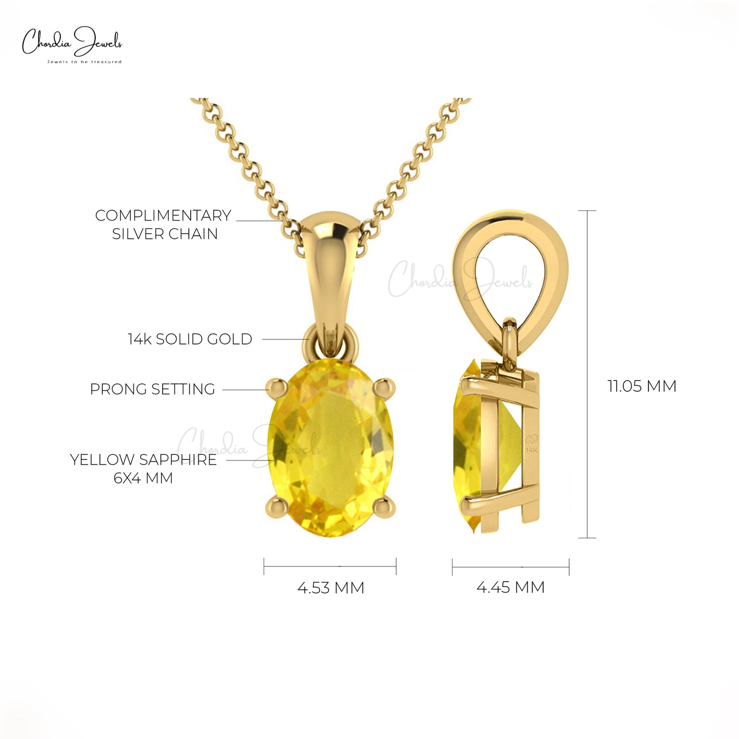 Yellow Sapphire Pendant