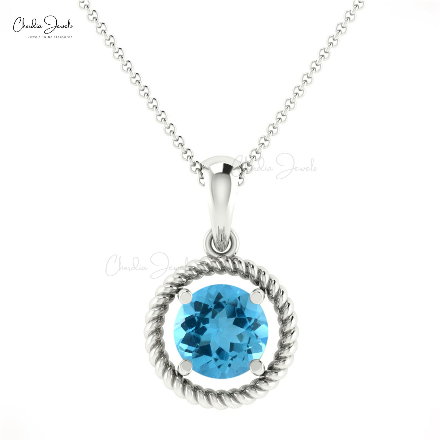 Buy Swis Blue Topaz Pendant