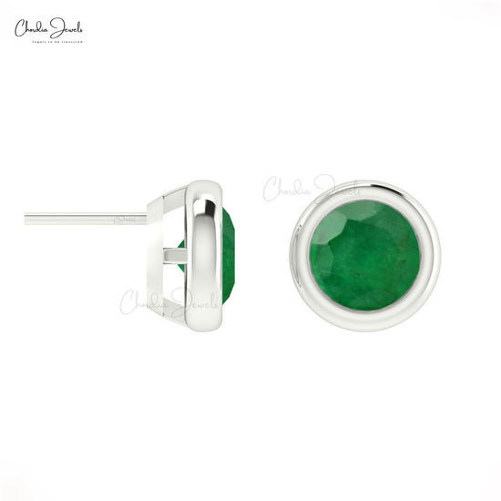 Elevate your elegance with these genuine emerald earrings.