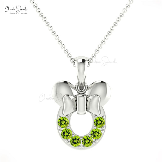 Genuine Peridot Mickey Mouse Pendant