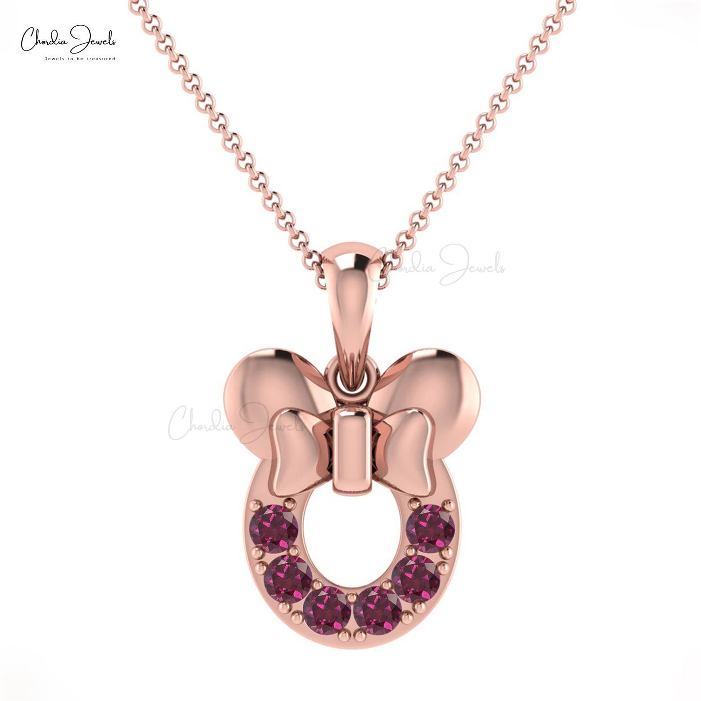 Rhodolite Garnet Mickey Mouse Pendant