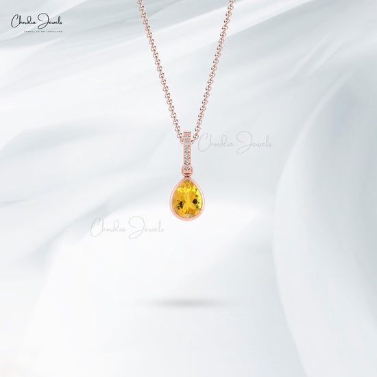 Natural Yellow Citrine Pendant