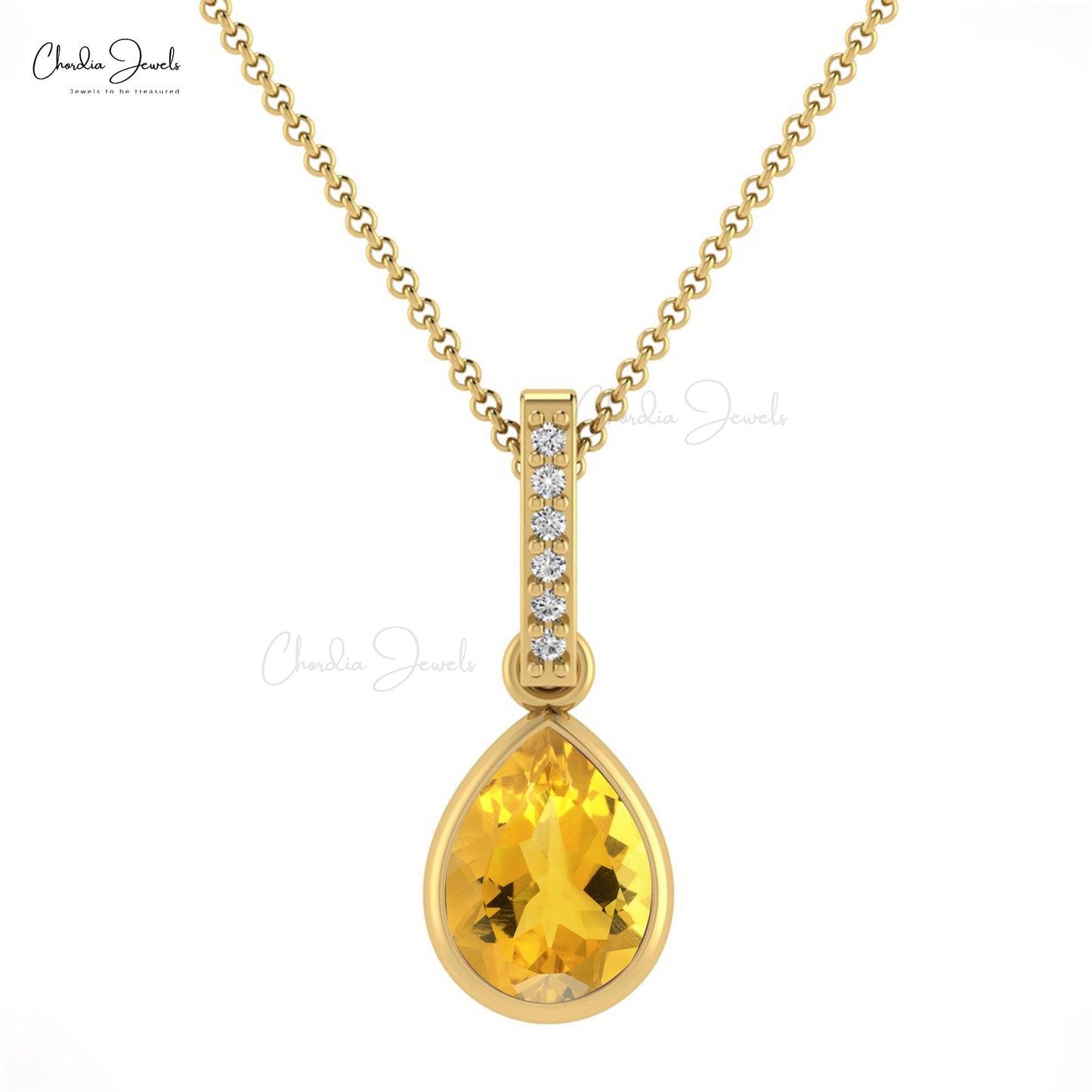 Natural Yellow Citrine Pendant