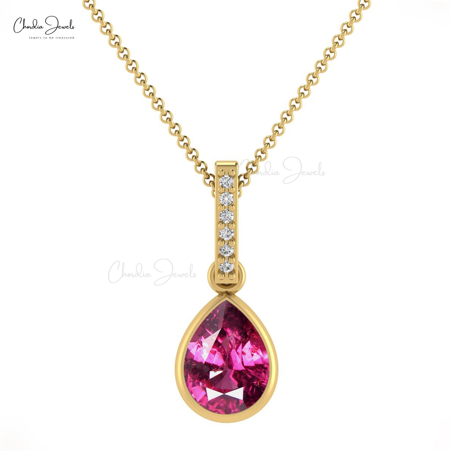 Tear Drop Dangle Earring in 14k Solid Gold Rhodolite Garnet And G-H Diamond Bar Earrings