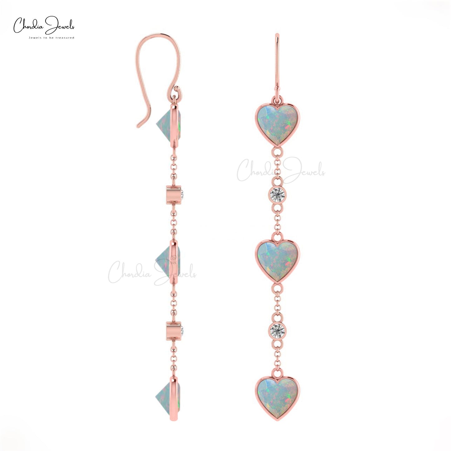 Dangle Drop Gemstone Earrings