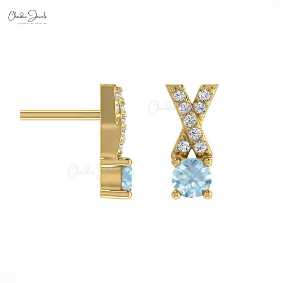 Aquamarine & Diamond Accents Earring