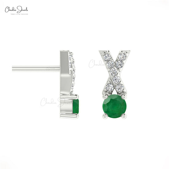 Handcrafted Diamond Accents Studs For Her