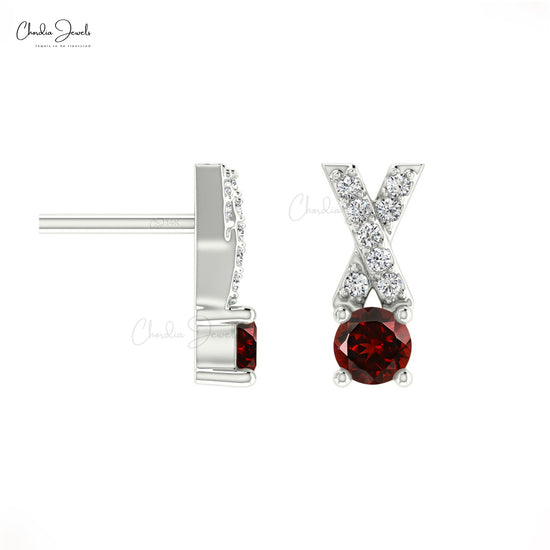 Garnet Stud Earring For Women