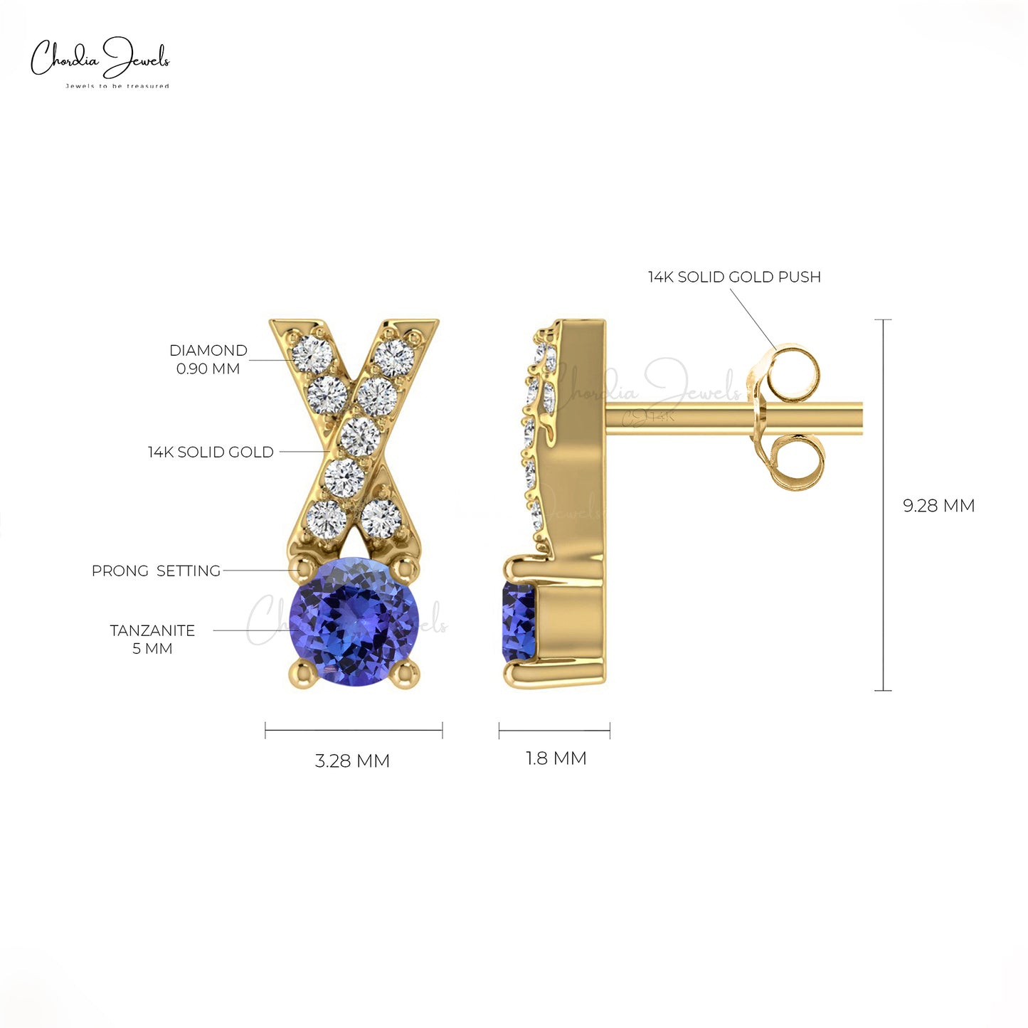 AAA Tanzanite Diamond Earrings