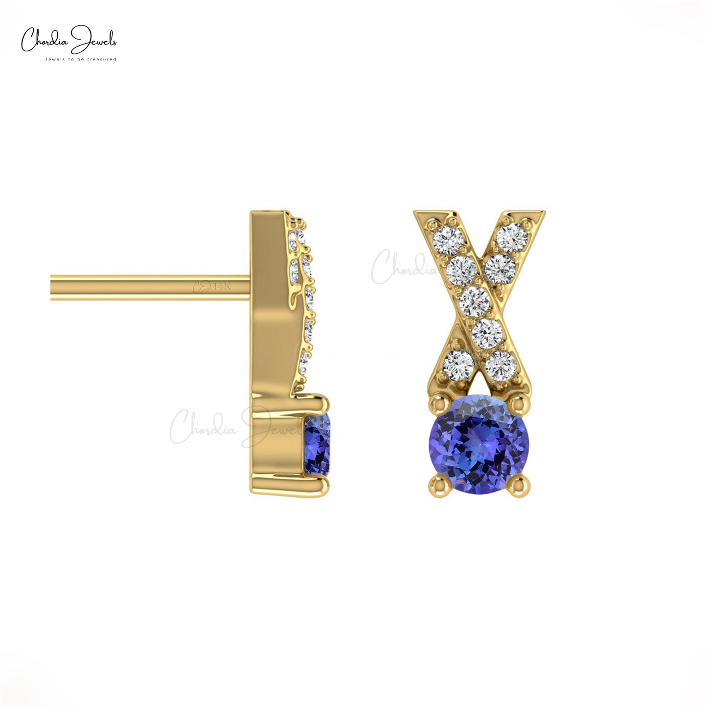 AAA Tanzanite Diamond Earrings