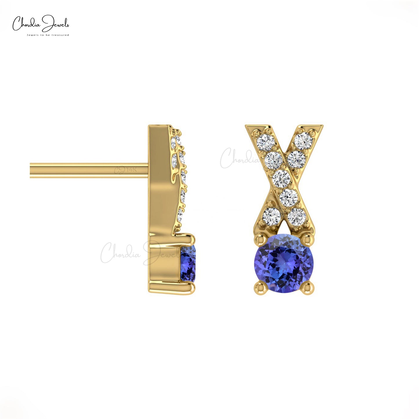 Load image into Gallery viewer, AAA Tanzanite Diamond Earrings
