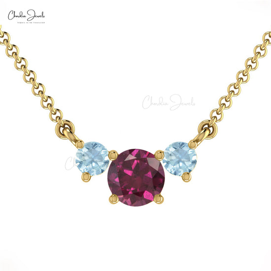 Shop Today Rhodolite Garnet Aquamarine Statement Necklace By
