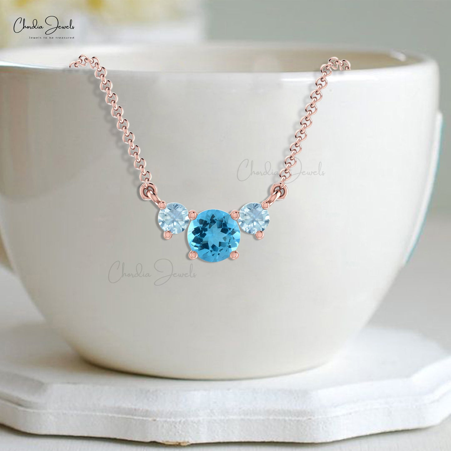 Blue topaz on sale crystal necklace