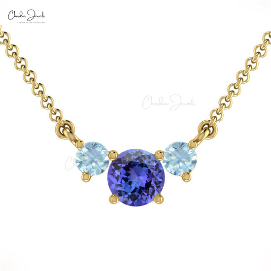 Real 14k Gold Prong Set Necklace