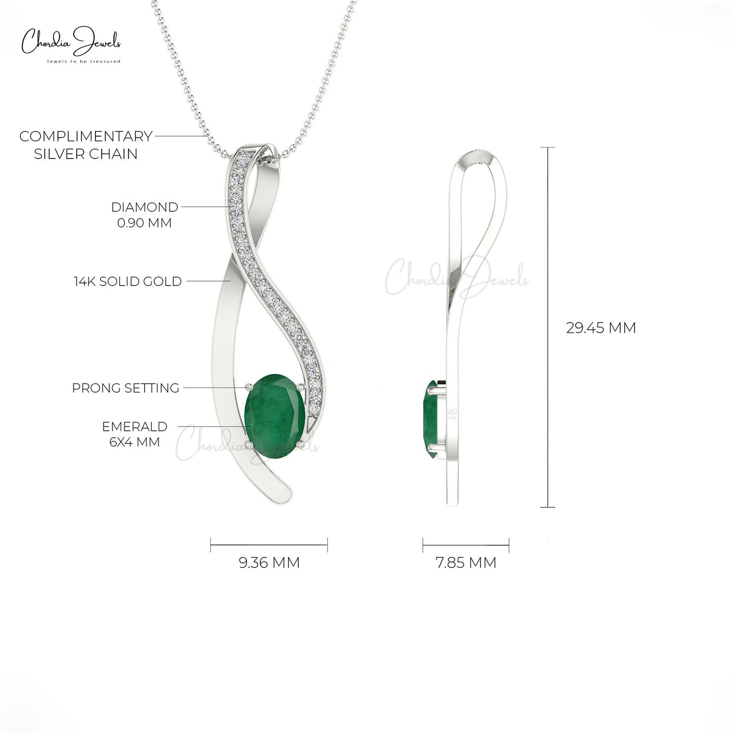 14k Gold Diamond Pendant