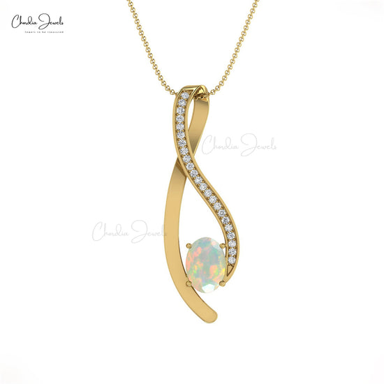White Diamond and Euthopian Opal Pendant