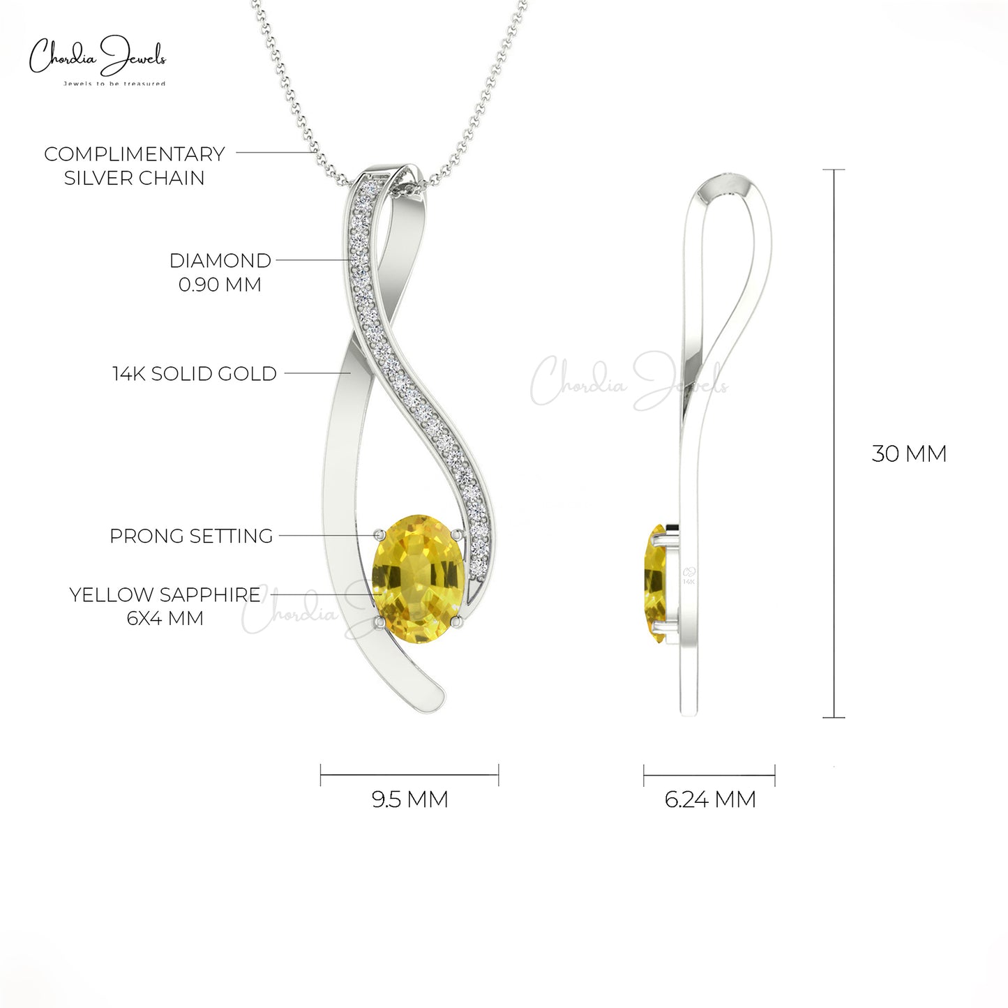 Yellow Sapphire Pendant