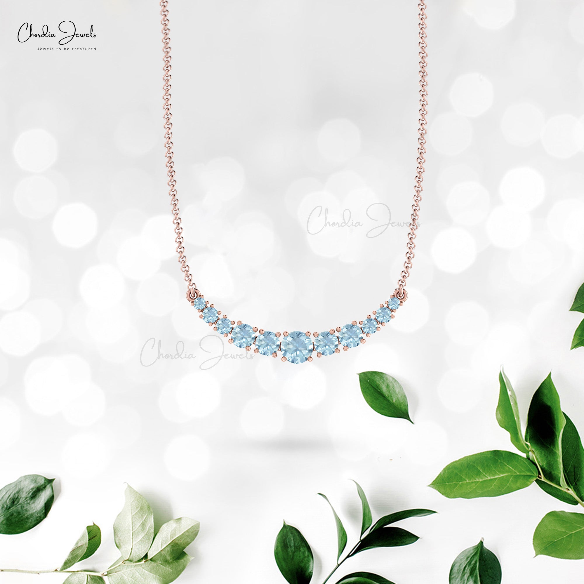 Shop 14k Solid Gold Aquamarine Statement Necklace By Chordia Jewels