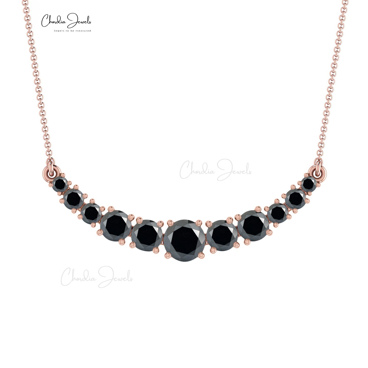 Curved Diamond Bar Necklace