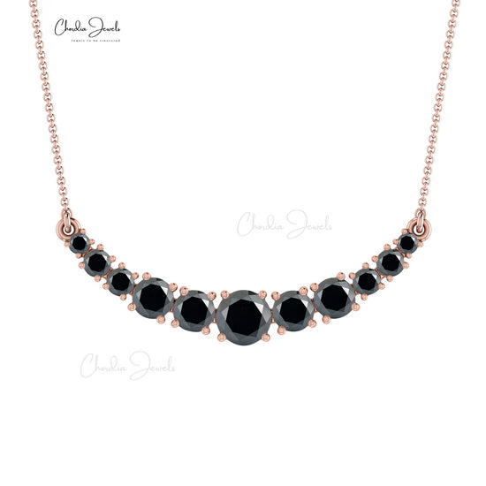Curved Diamond Bar Necklace