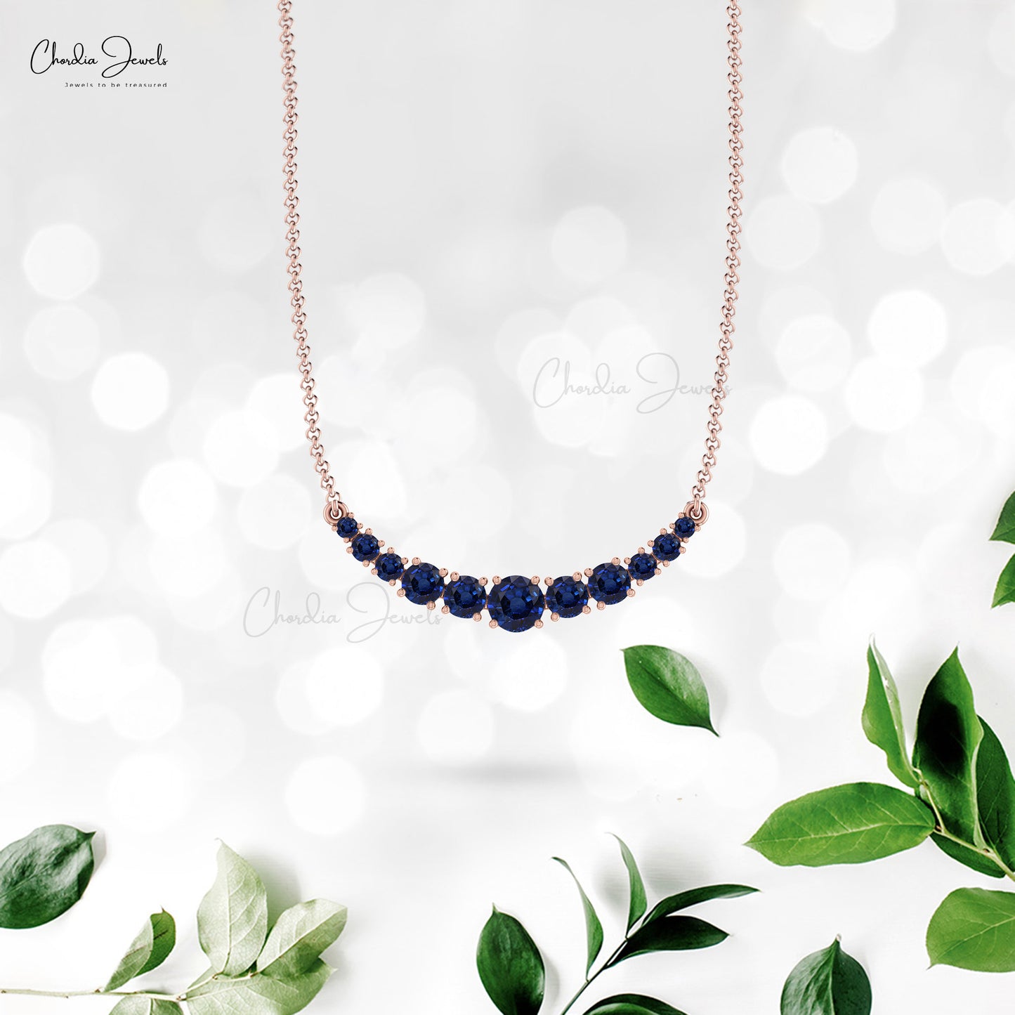 18K WHITE GOLD LOVE IN VERONA DIAMOND AND BLUE SAPPHIRE FLOWER NECKLACE -  Roberto Coin - North America