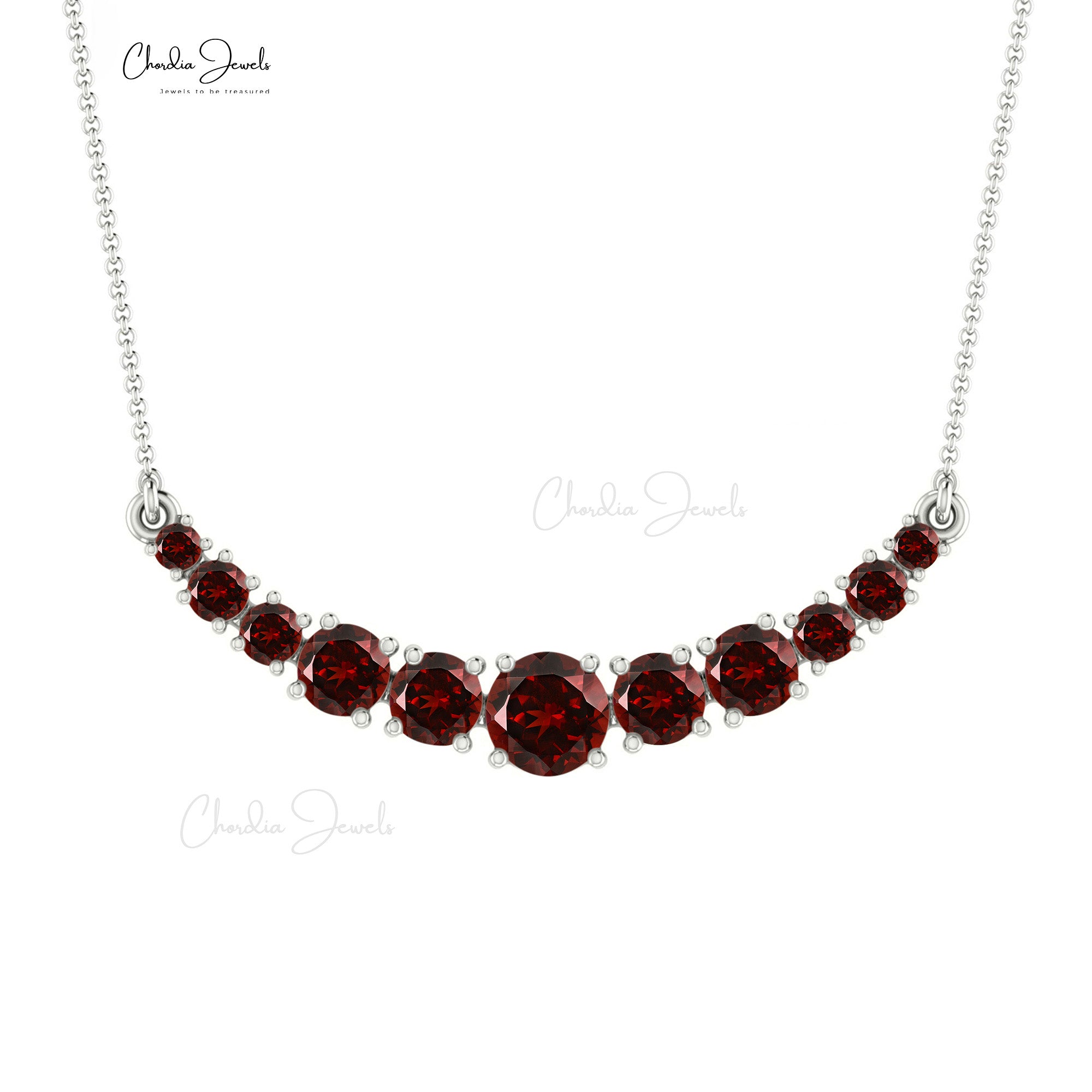 Garnet Necklace, Natural Garnet, Round Red Pendant, Red Diamond Pendan –  Adina Stone Jewelry