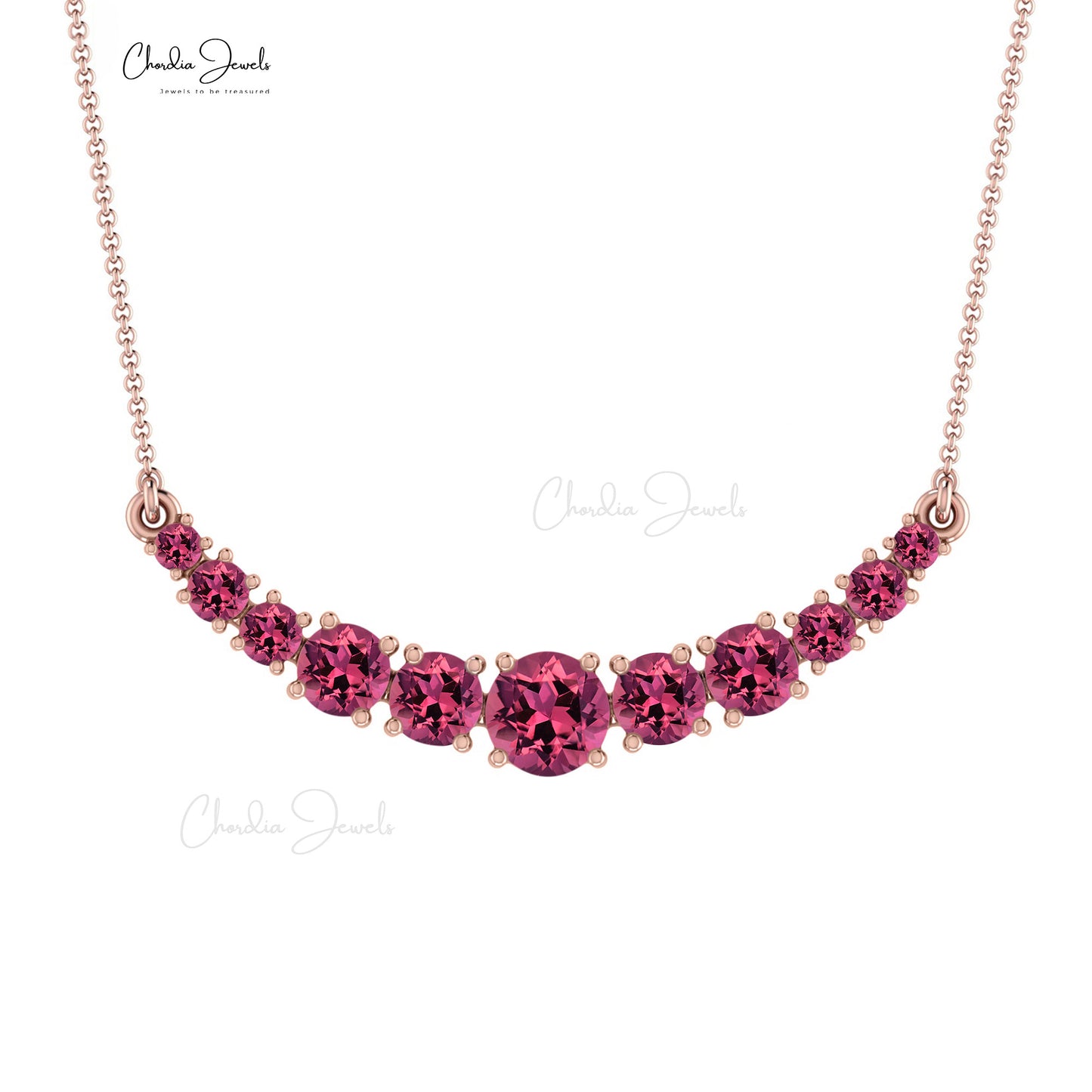 Tourmaline necklace gold