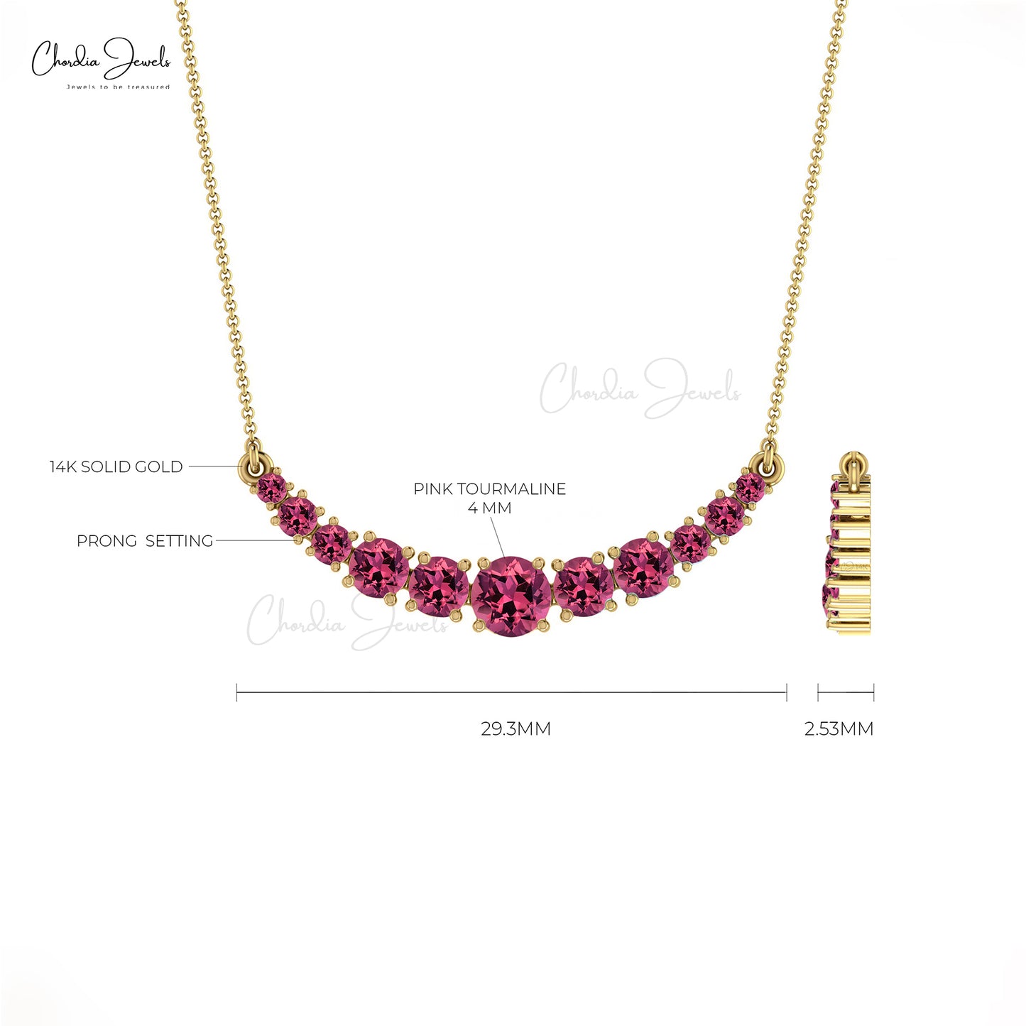 Pink Tourmaline Necklace