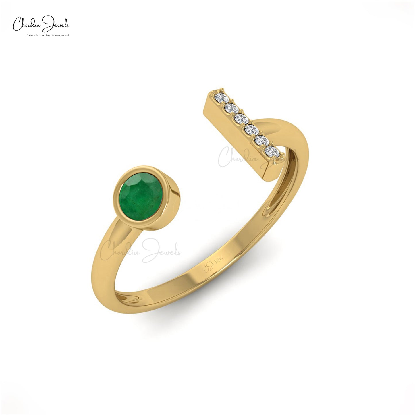 Make a statement with this emerald minimalist ring.