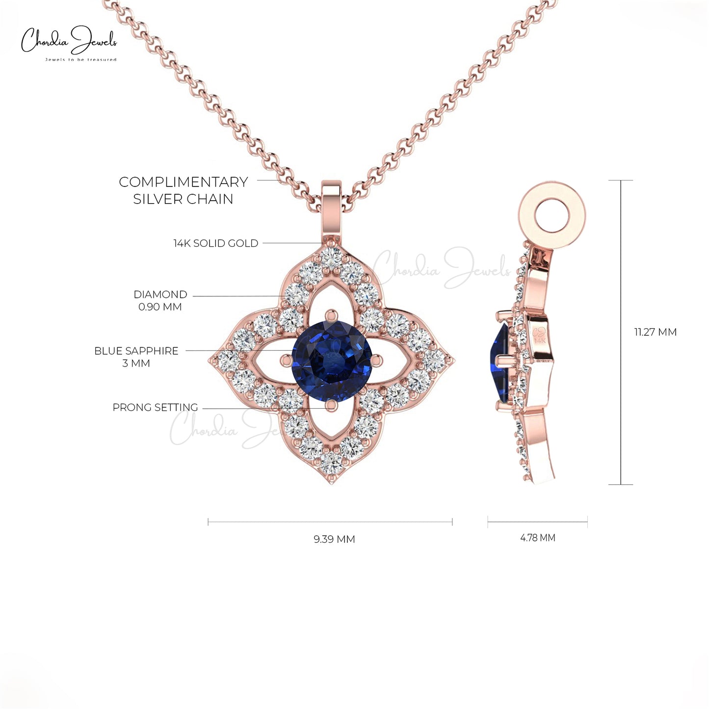 Load image into Gallery viewer, Blue Sapphire and Diamond Pendant
